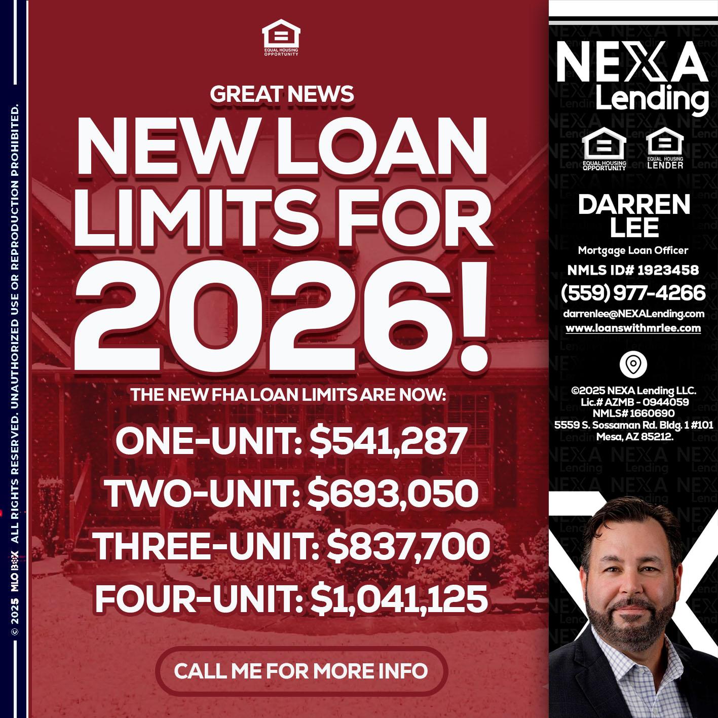 loan limits - Darren Lee -Mortgage Loan Officer