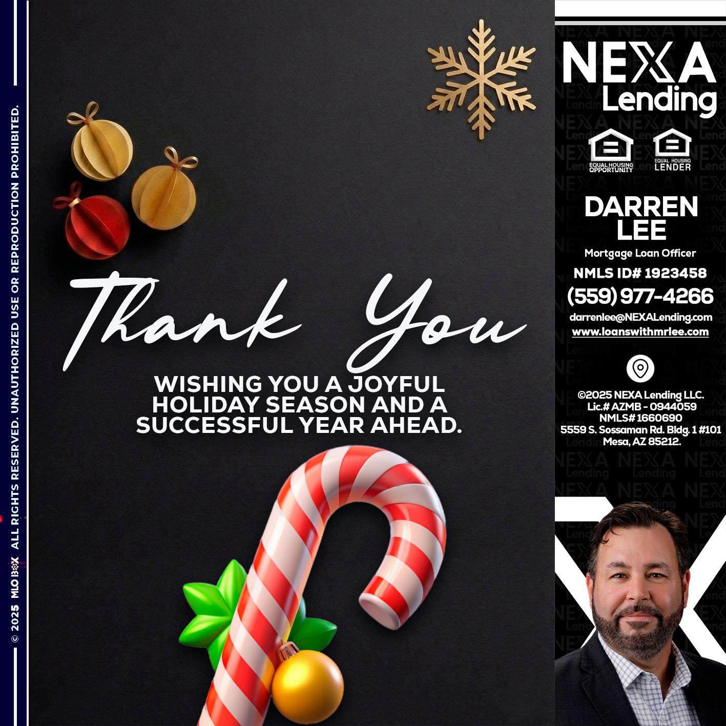 THANK YOU - Darren Lee -Mortgage Loan Officer