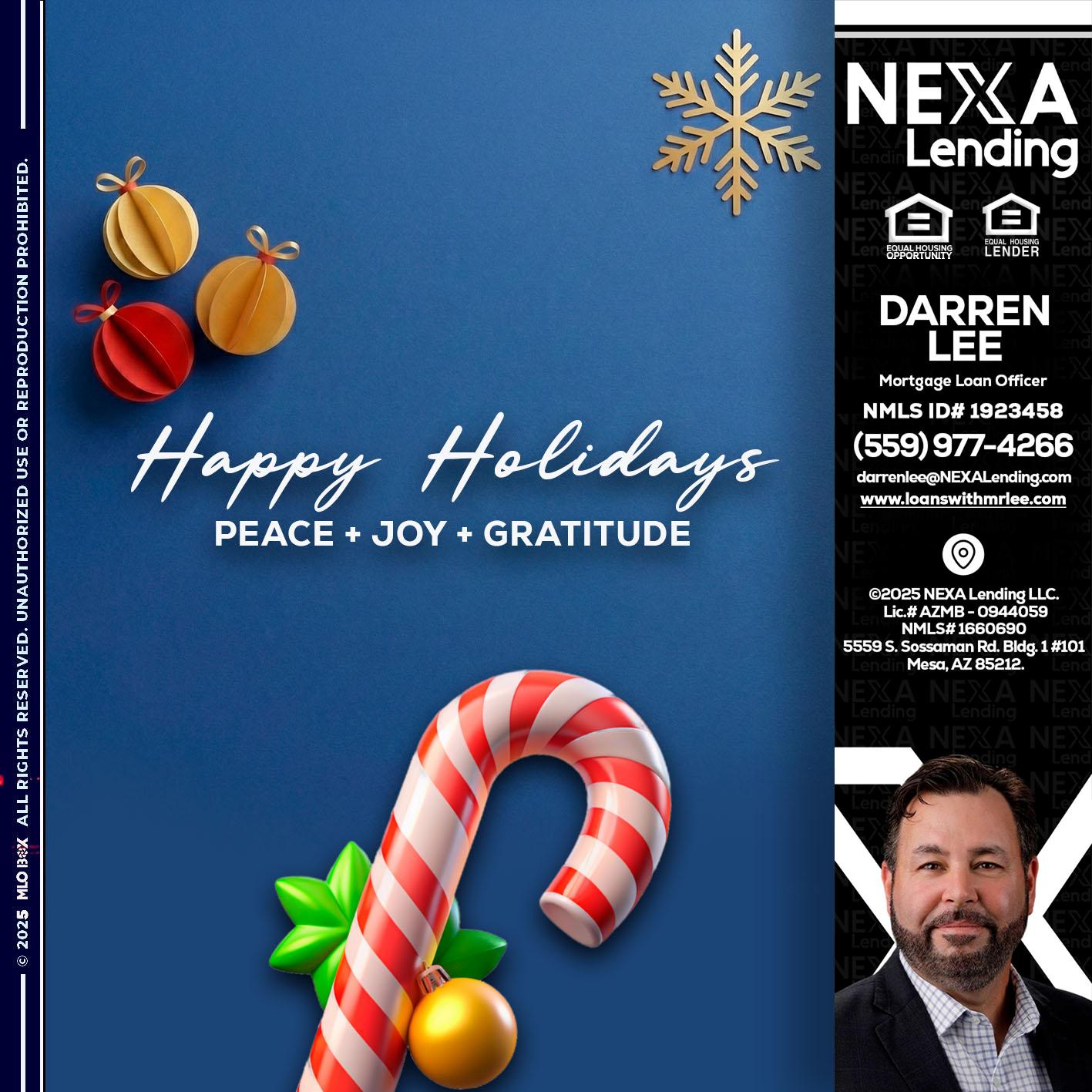 HAPPY HOLIDAYS - Darren Lee -Mortgage Loan Officer