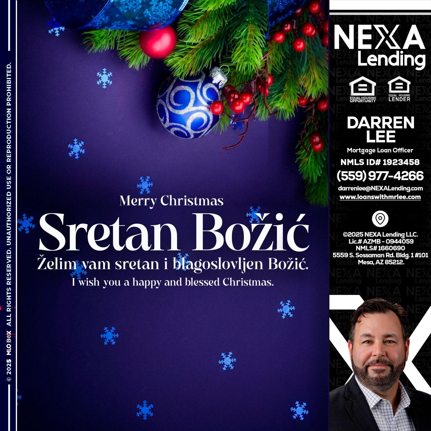 Sretan Božić - Darren Lee -Mortgage Loan Officer