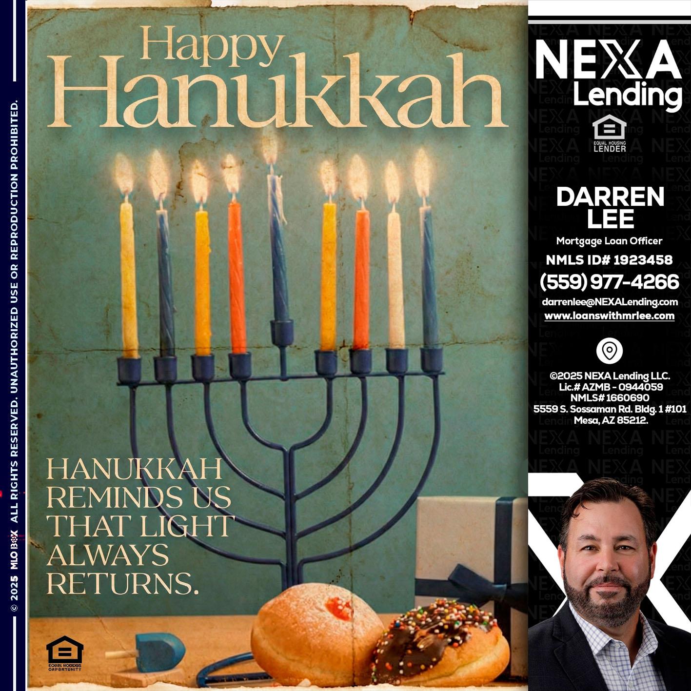 HAPPY HANUKKAH - Darren Lee -Mortgage Loan Officer