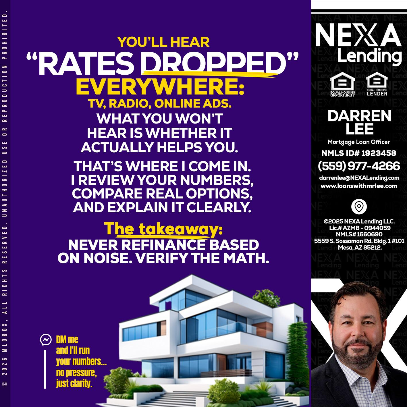 RATES DOPPED - Darren Lee -Mortgage Loan Officer