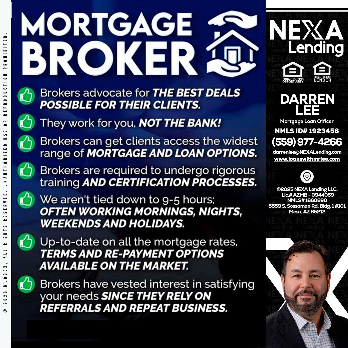 MORTGAGE BROKER - Darren Lee -Mortgage Loan Officer