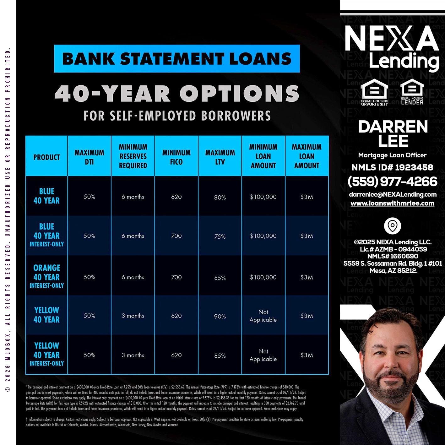 40 YR. OPTIONS - Darren Lee -Mortgage Loan Officer