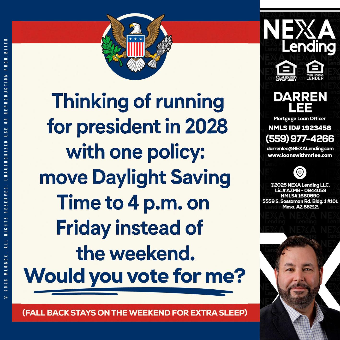 THINKING OF RUNING - Darren Lee -Mortgage Loan Officer