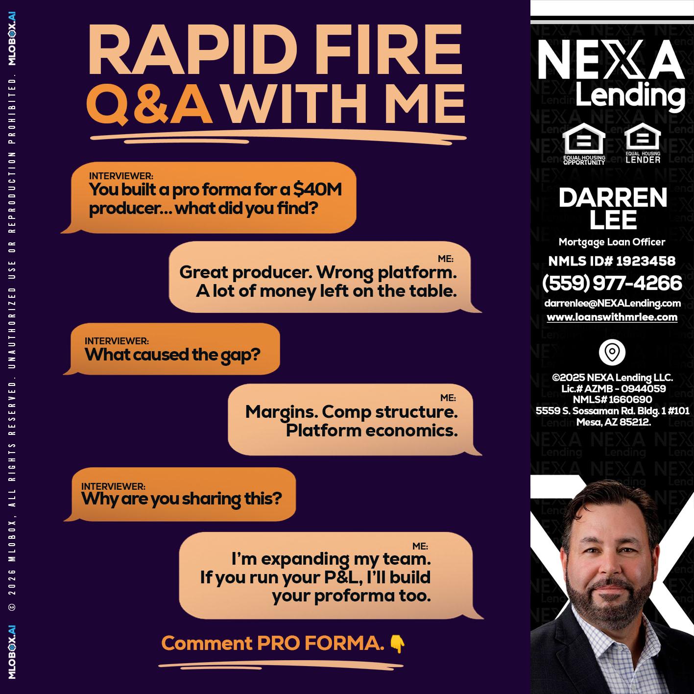 RAPID FIRE - Darren Lee -Mortgage Loan Officer