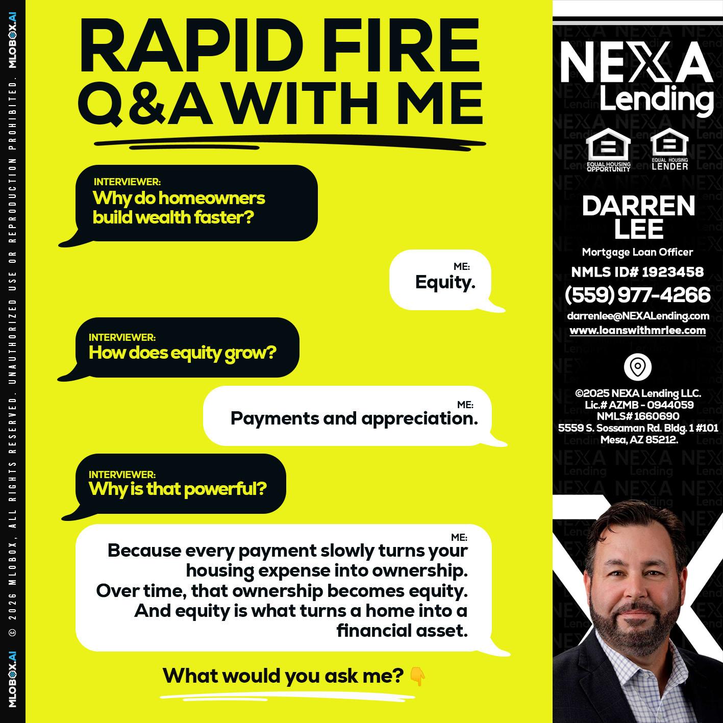 RAPID FIRE Q&A - Darren Lee -Mortgage Loan Officer