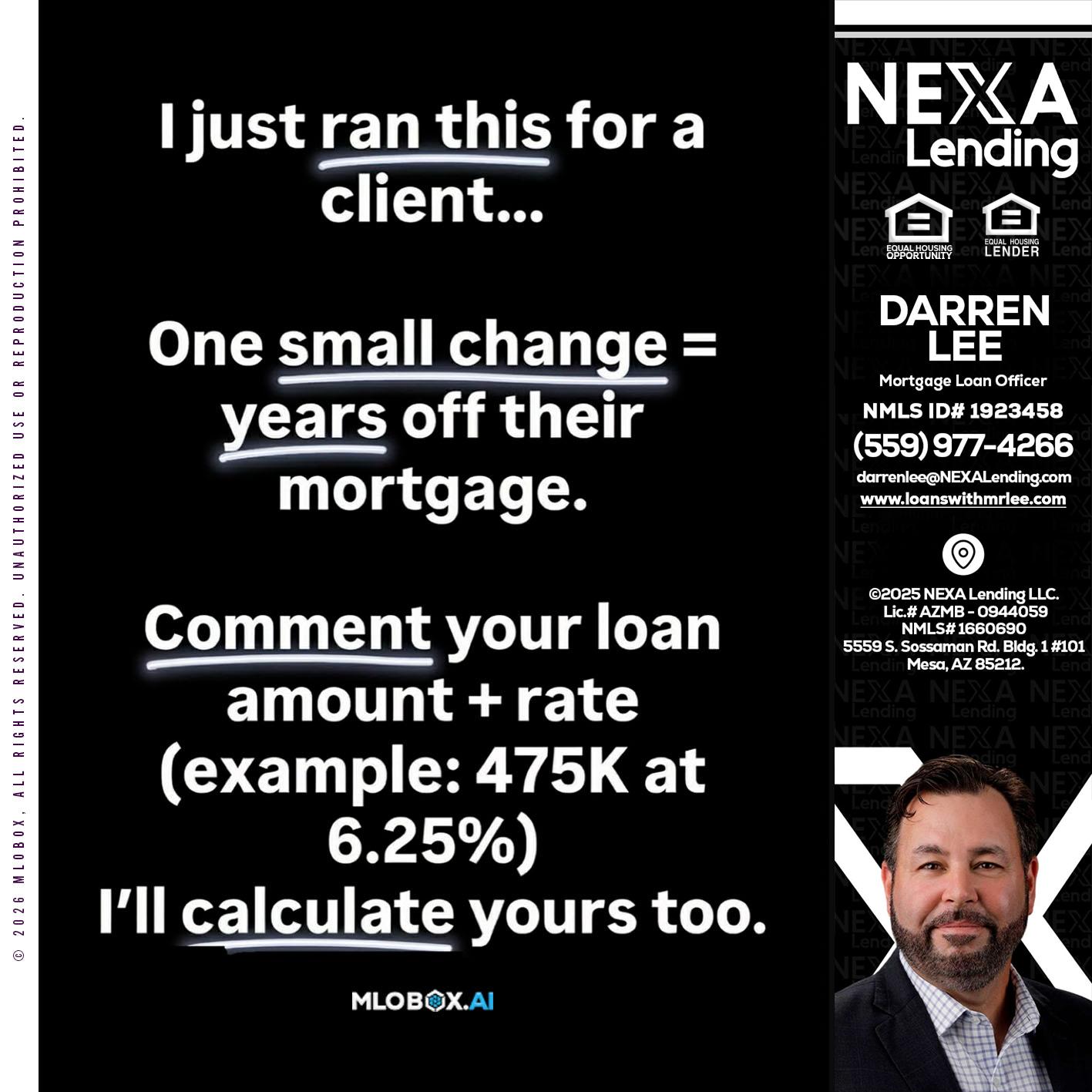 I JUST RAN - Darren Lee -Mortgage Loan Officer