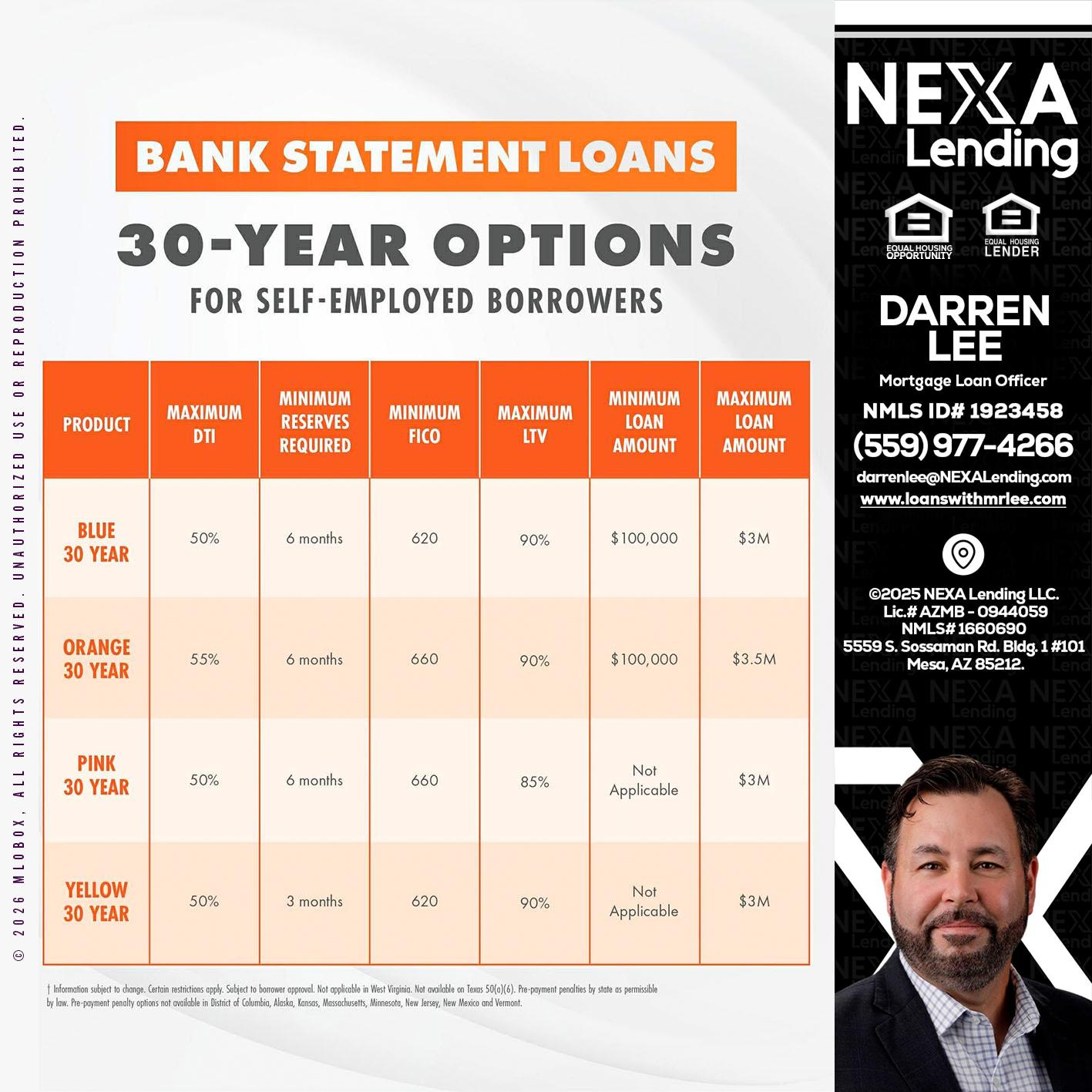 30 YEARS OPTIONS - Darren Lee -Mortgage Loan Officer