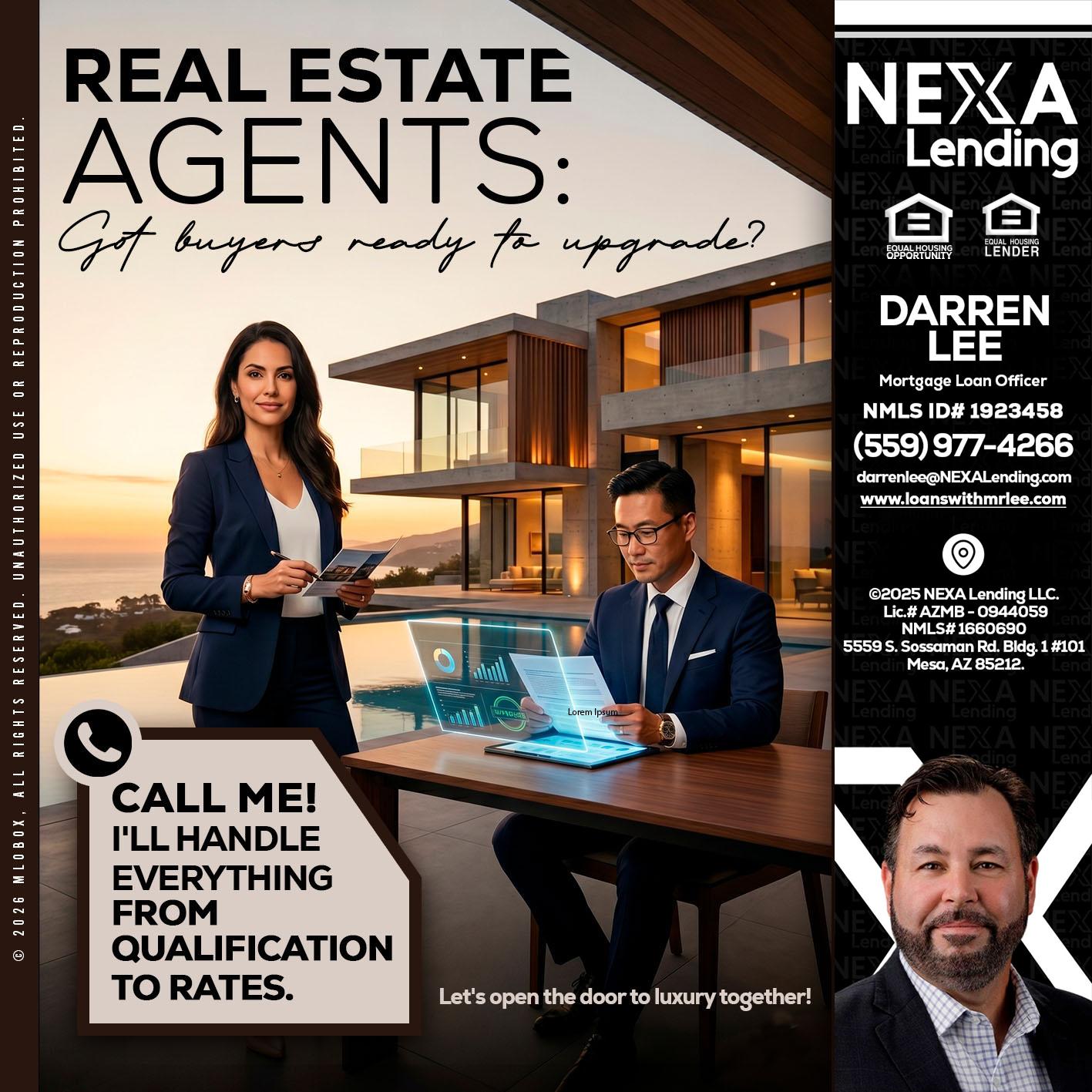 REAL ESTATE AGENTS - Darren Lee -Mortgage Loan Officer