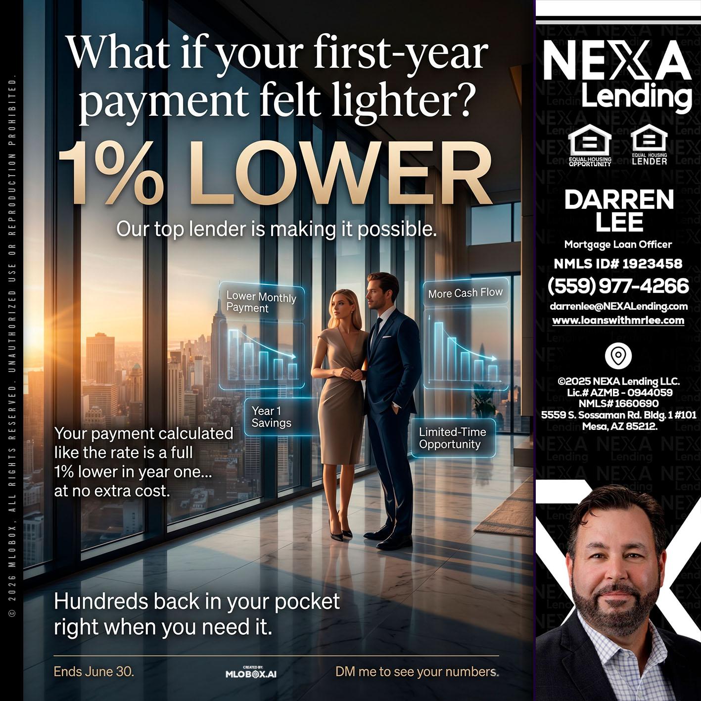 1% LOWER - Darren Lee -Mortgage Loan Officer
