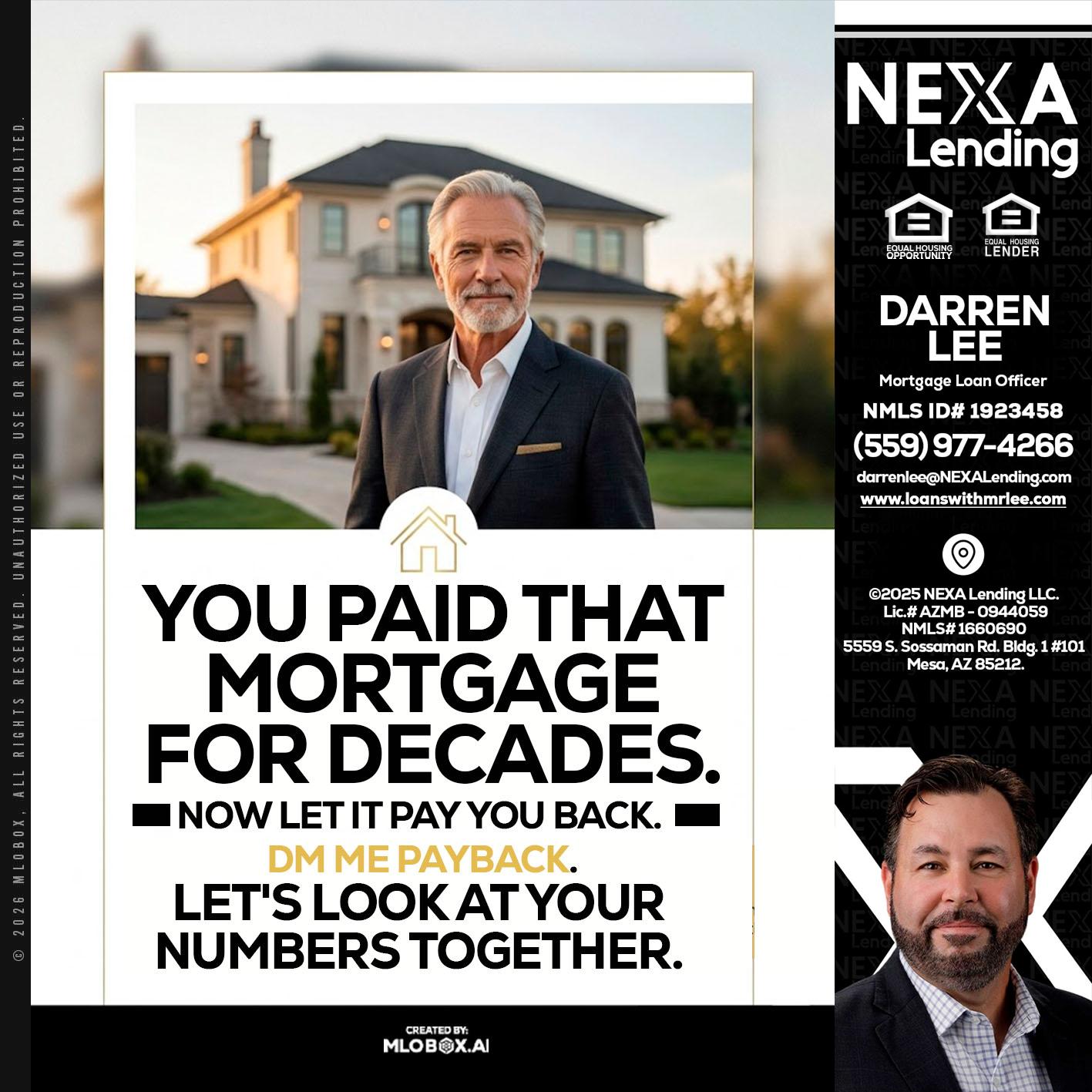 YOU PAID THAT MORTGAGE - Darren Lee -Mortgage Loan Officer