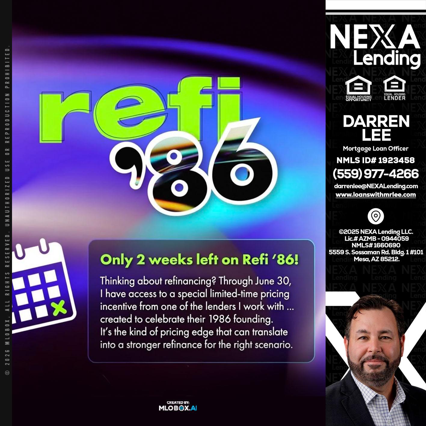 REFI 86 - Darren Lee -Mortgage Loan Officer