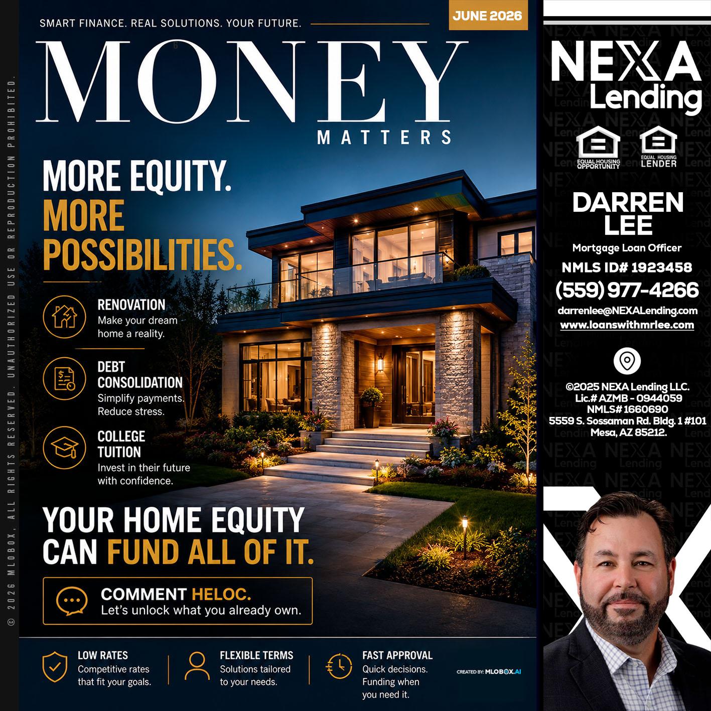 MONEY MATTERS - Darren Lee -Mortgage Loan Officer