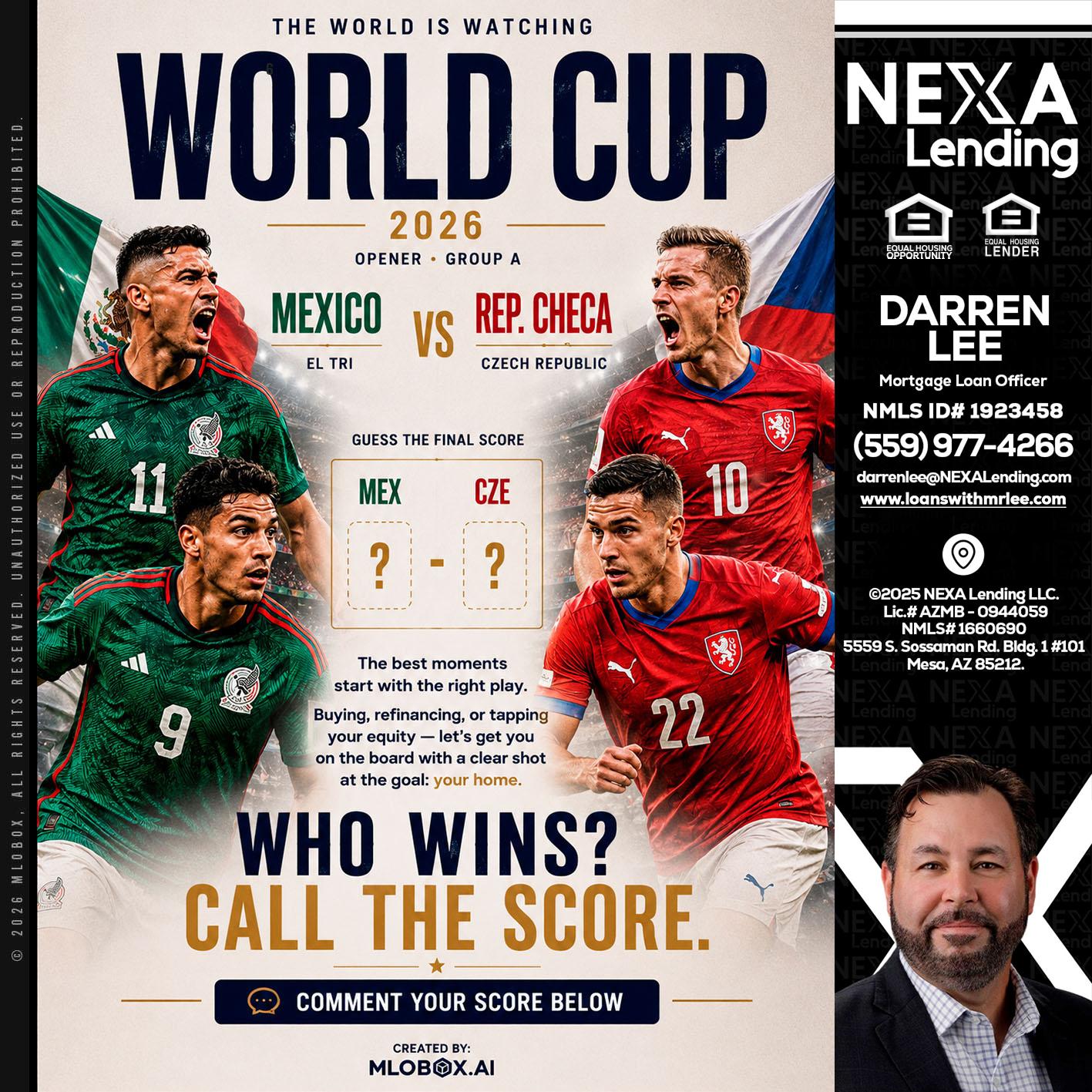 WORLD CUP 2026 - Darren Lee -Mortgage Loan Officer
