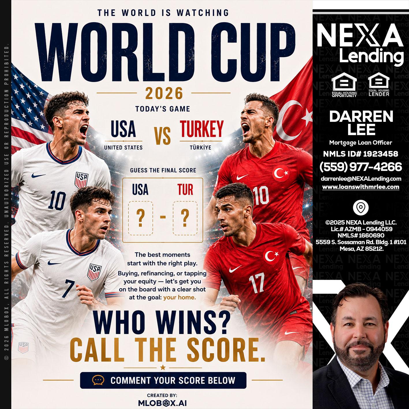 WORLD CUP 2026 - Darren Lee -Mortgage Loan Officer