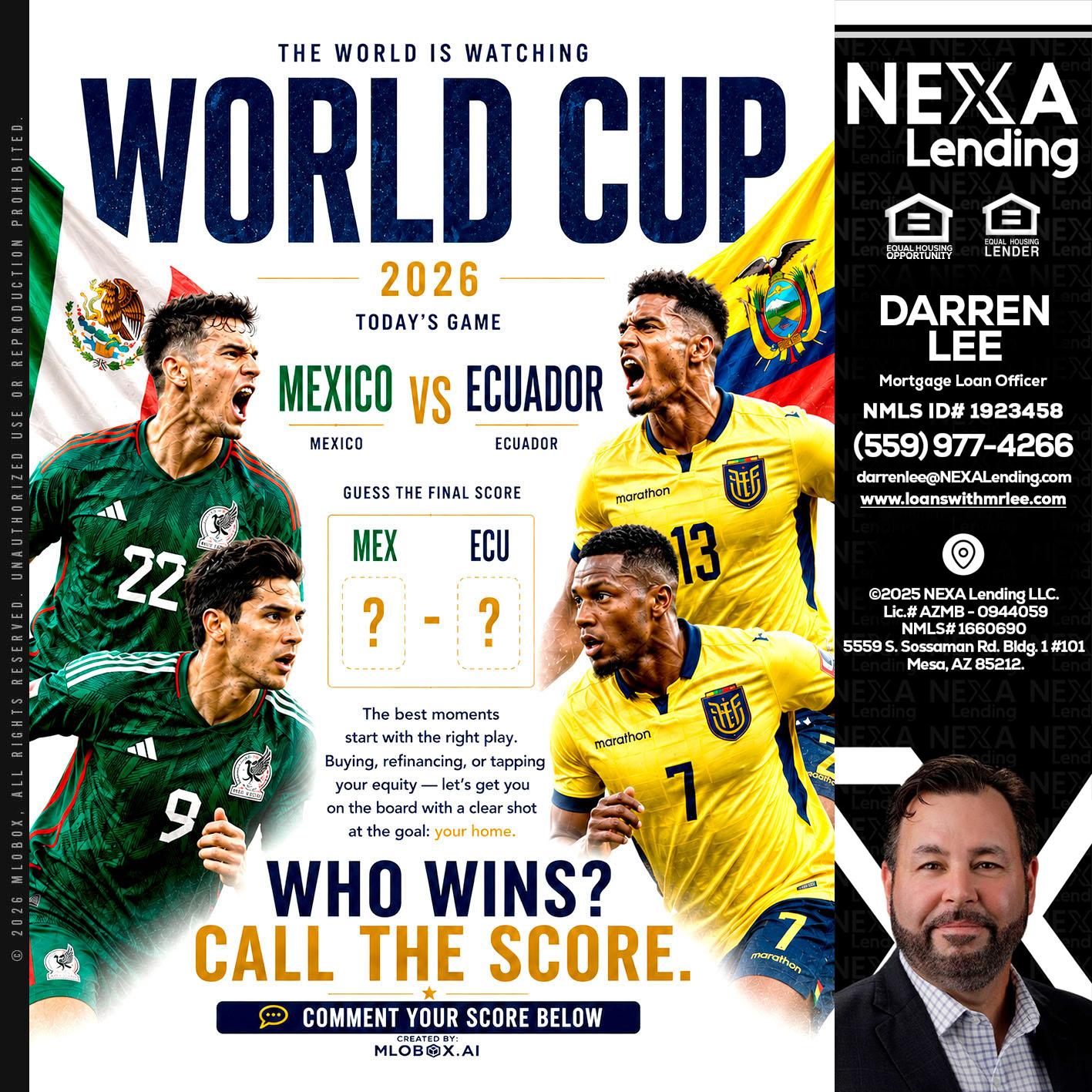 WORLD CUP 2026 - Darren Lee -Mortgage Loan Officer
