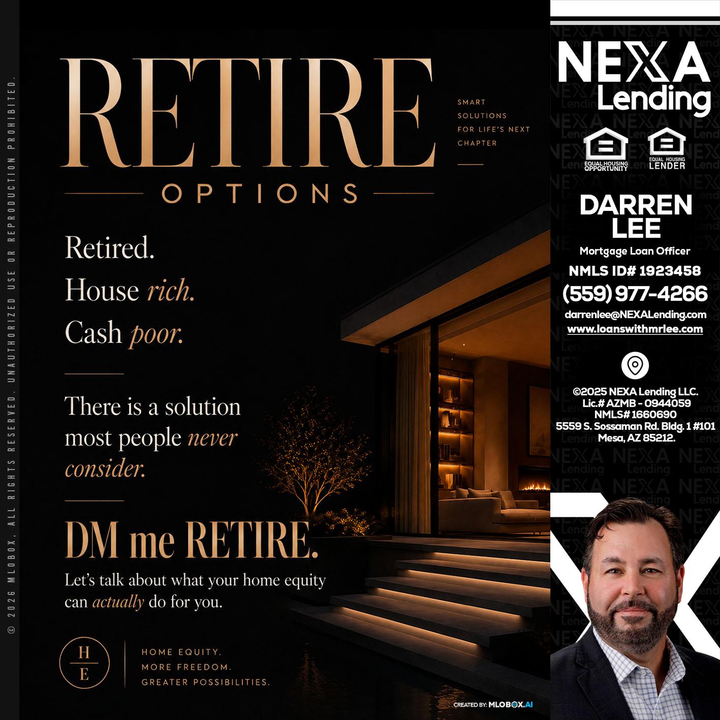 RETIRE LOANS - Darren Lee -Mortgage Loan Officer