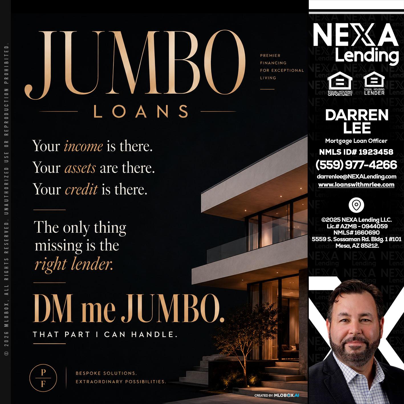 JUMBO LOANS - Darren Lee -Mortgage Loan Officer