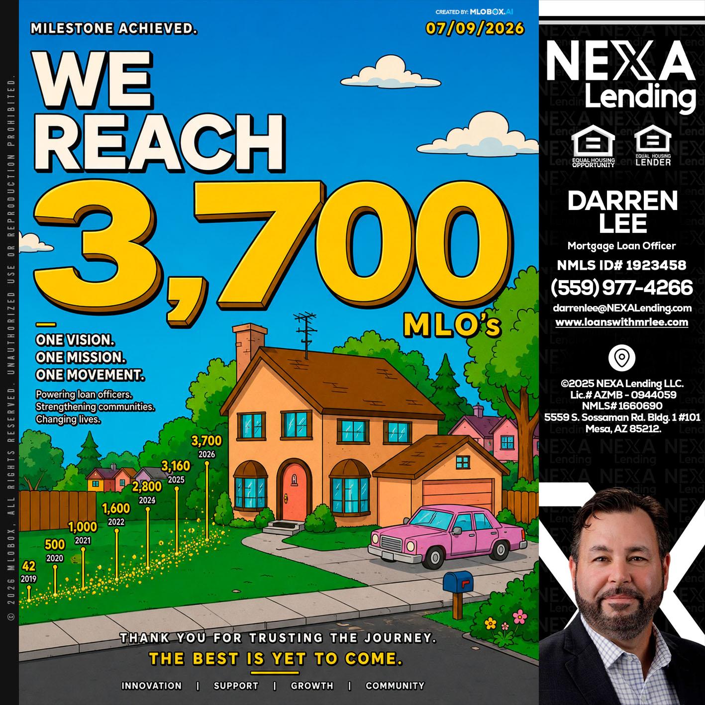 3,700 MLO's - Darren Lee -Mortgage Loan Officer