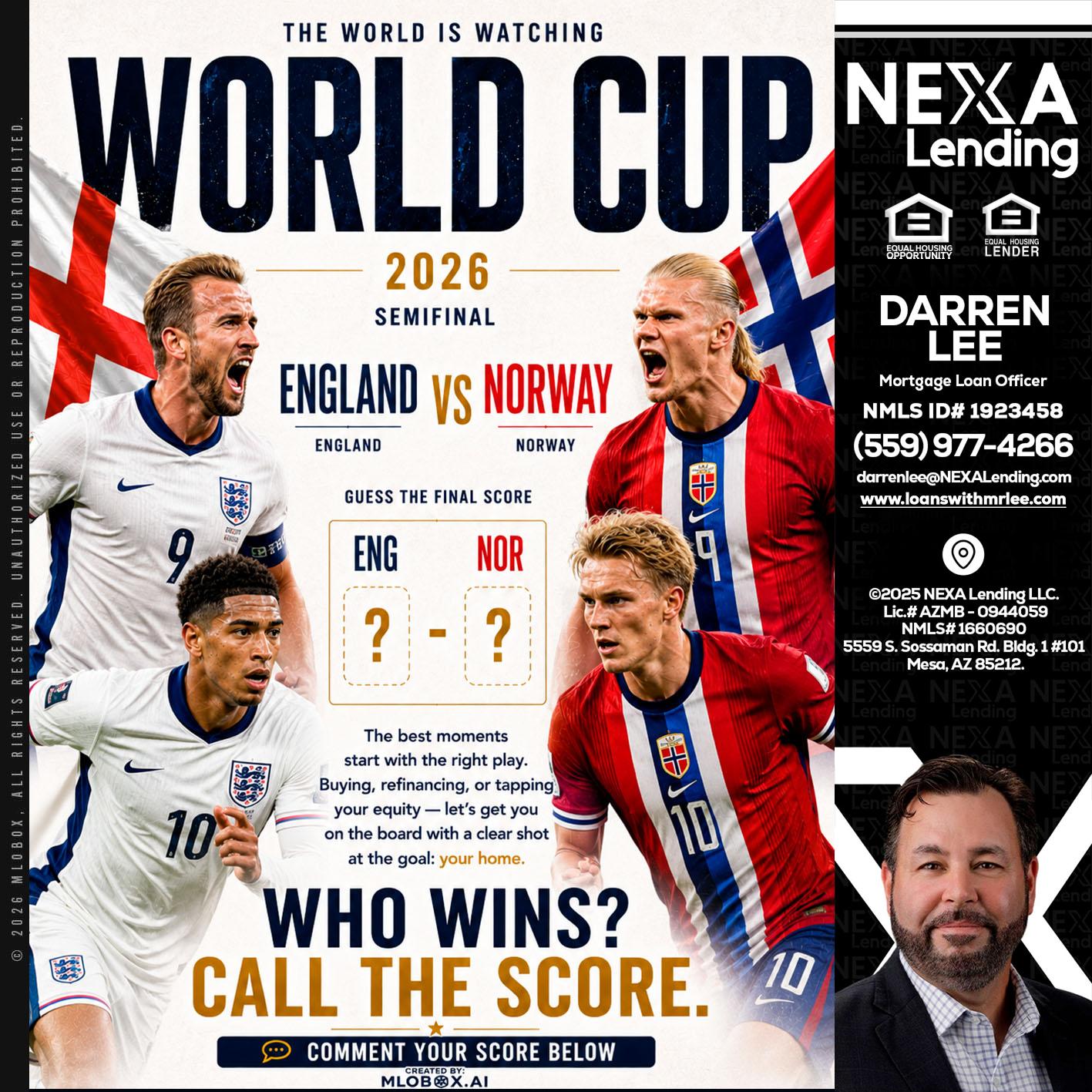 WORLD CUP 2026 - Darren Lee -Mortgage Loan Officer