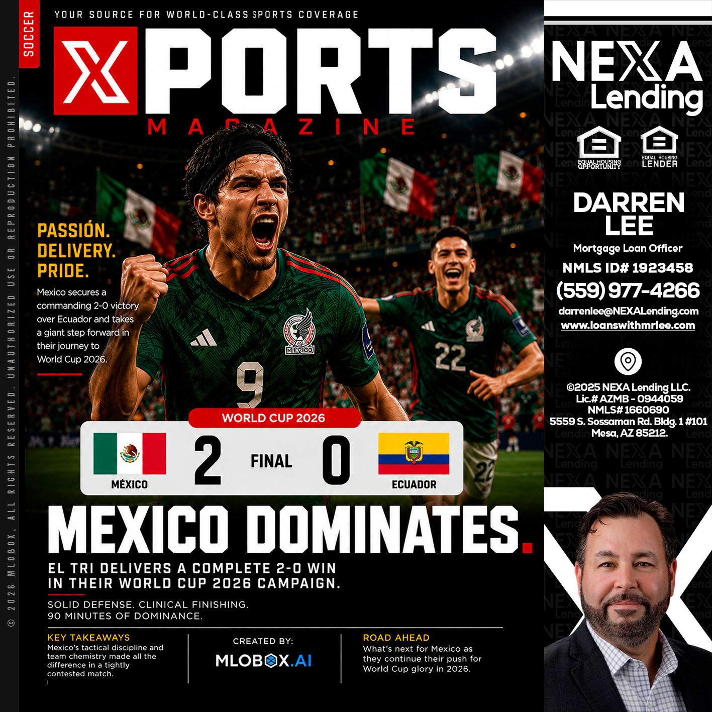 XPORTS MEX 2-0 ECUADOR - Darren Lee -Mortgage Loan Officer