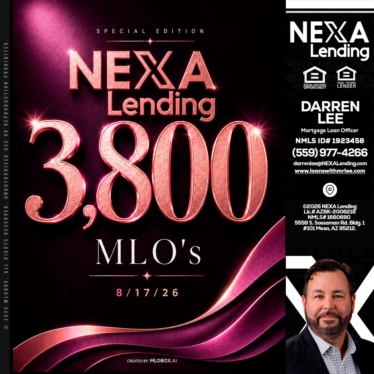 3800 MLOs - Darren Lee -Mortgage Loan Officer