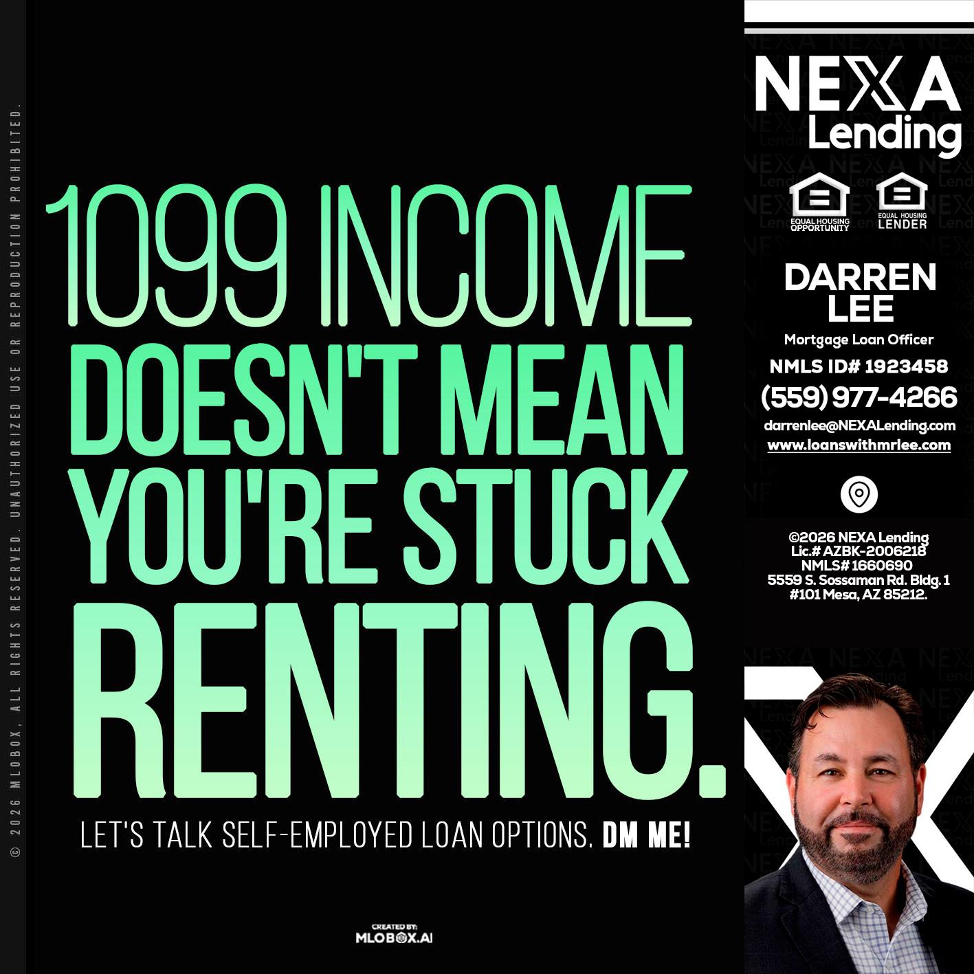 1099 income - Darren Lee -Mortgage Loan Officer