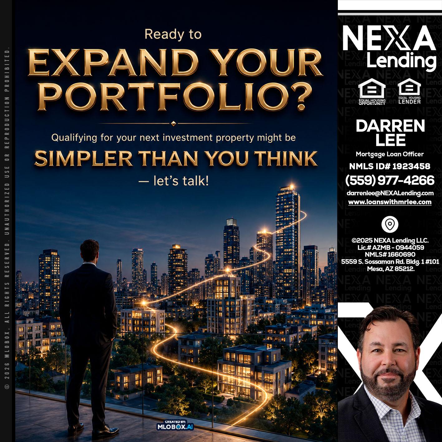expand you portfolio - Darren Lee -Mortgage Loan Officer