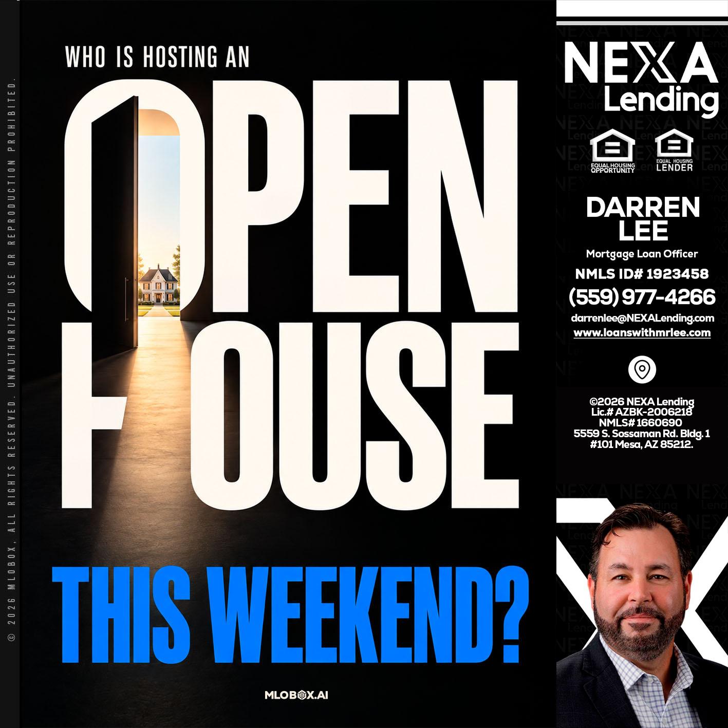 OPEN HOUSE - Darren Lee -Mortgage Loan Officer